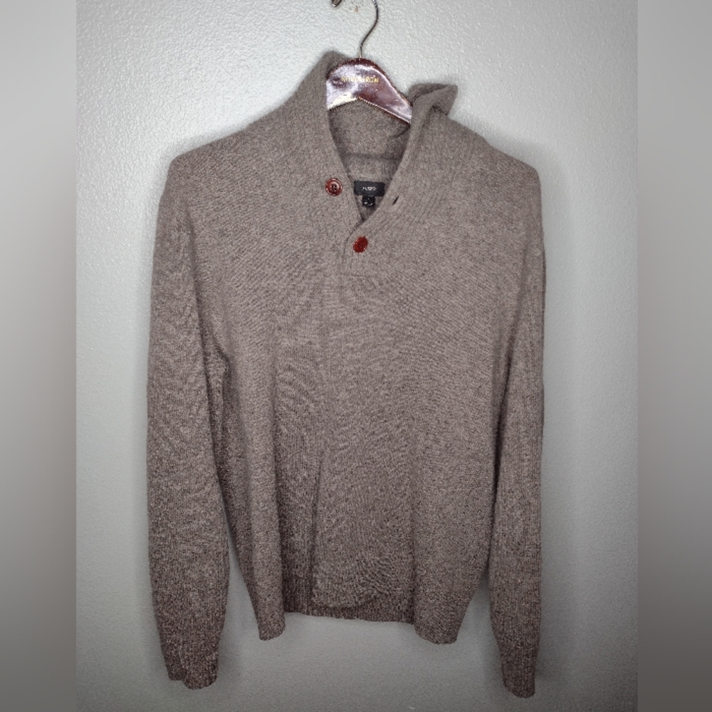 J Crew Mens Knit Shawl Collar Grandpa Sweater Large Wool Button Pullover A17
